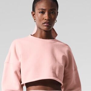 Women's Pink Cropped Sweatshirt